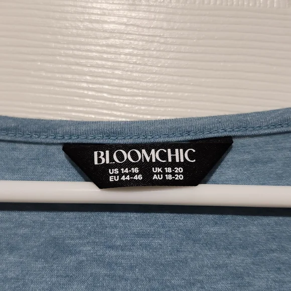 BloomChic Teal Short Sleeve Top Size 1X - Picture 5 of 7